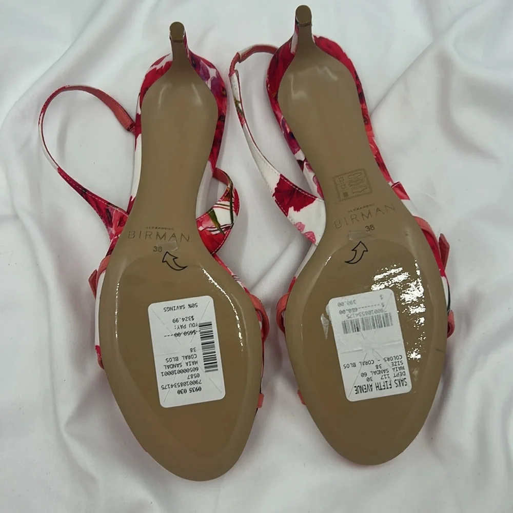 Alexandre Birman Maia 60 Canvas & Leather Slingback Sandal, Pink size 38/8 - Picture 7 of 11